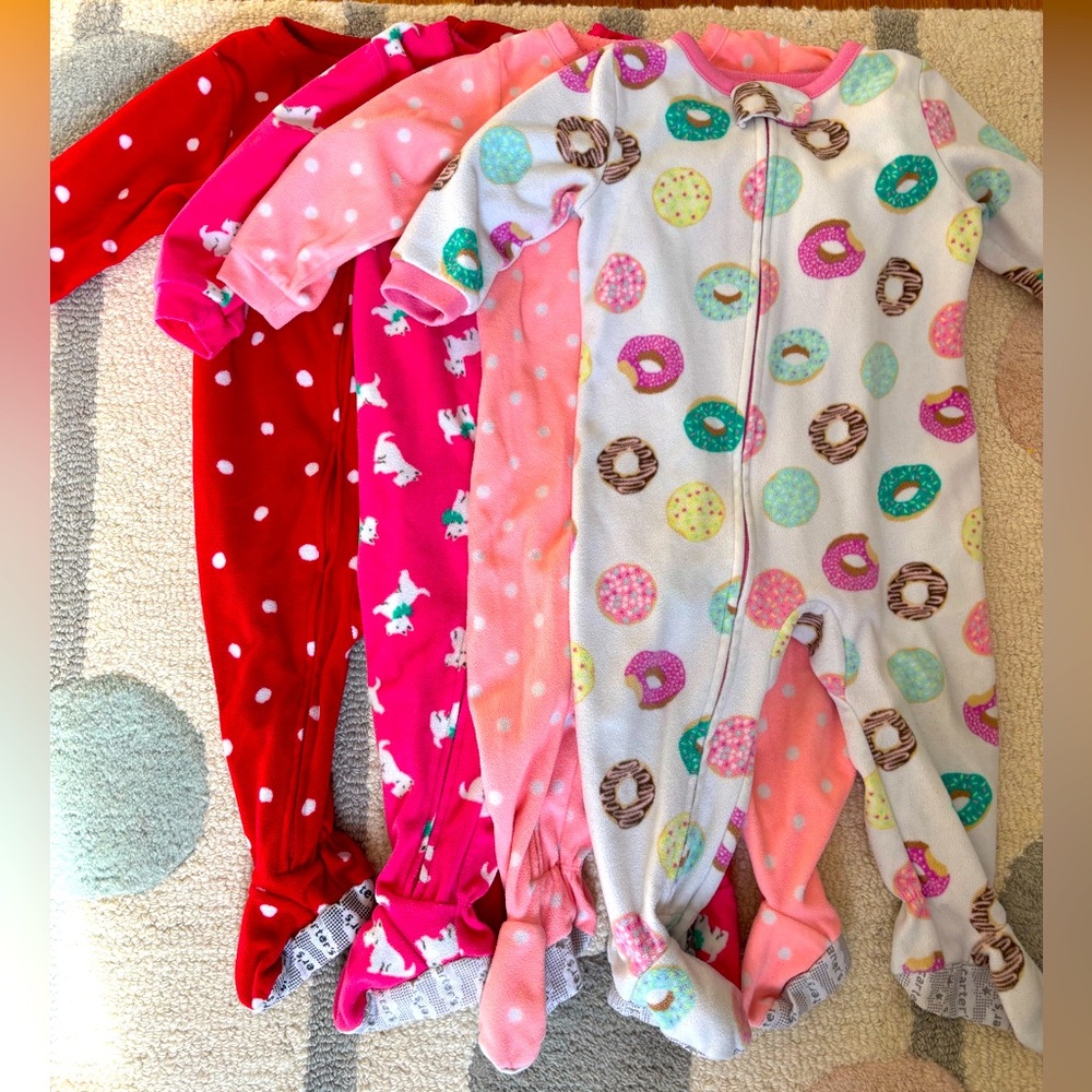4 pairs of Carters fleece pajamas - 12 months